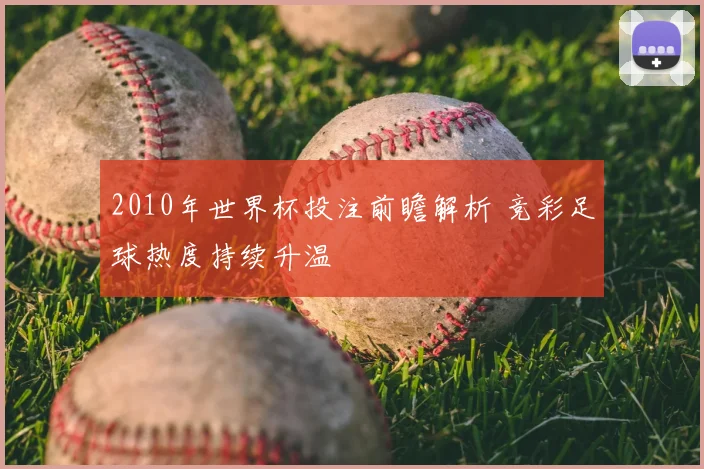2010年世界杯投注前瞻解析 竞彩足球热度持续升温